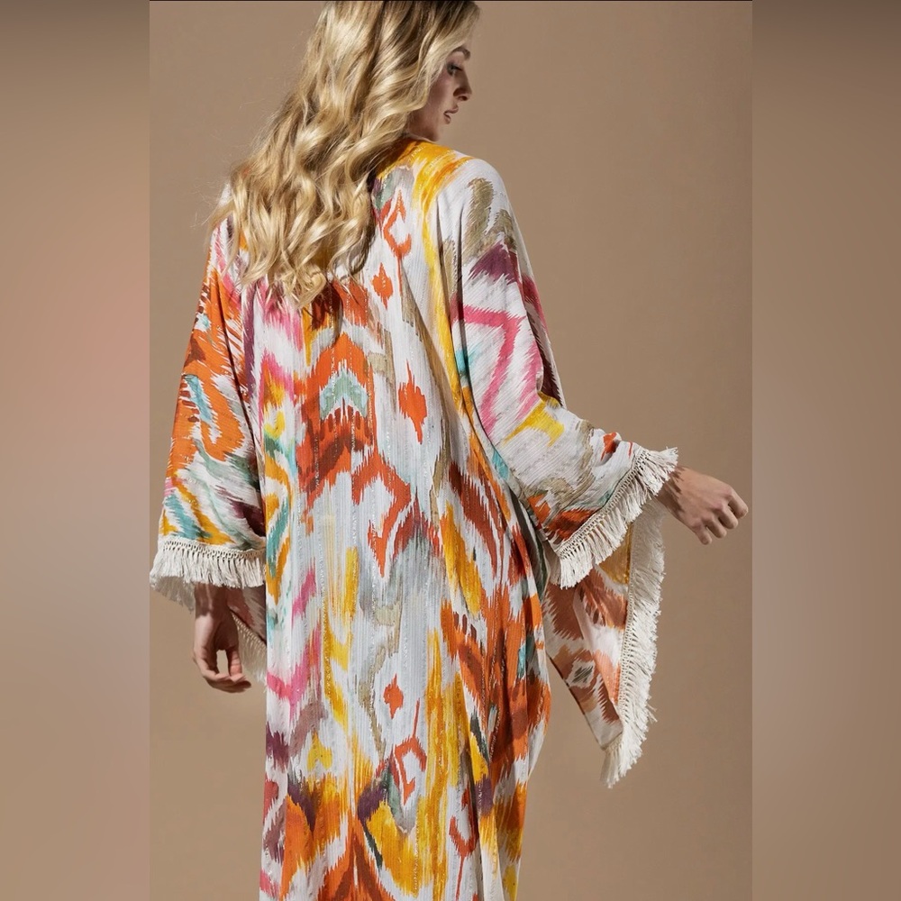 Malibu Sunset Boho Fringe Kimono - Picture 9 of 11